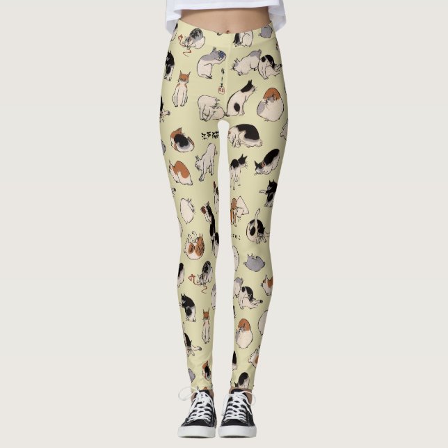 Japanska katter (Färg utmanande) Leggings (Framsida)