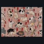 japanska katter Ukiyo-e Funny kattunge<br><div class="desc">Den här bilden baseras på ukiyo-e Cats-utskriften från den japanska tryckkonstanten Utagawa Kuniyoshi (1797-1861). Den här antika ukiyo-e-utskriften har femtiofem katter som verkar göra alla sorters kattunge sak. Katter som föreslås som 53 Station i Tōkaidō,  1850</div>