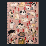 japanska katter Ukiyo-e Funny kattunge Anteckningsbok<br><div class="desc">Den här bilden baseras på ukiyo-e Cats-utskriften från den japanska tryckkonstanten Utagawa Kuniyoshi (1797-1861). Den här antika ukiyo-e-utskriften har femtiofem katter som verkar göra alla sorters kattunge sak. Katter som föreslås som 53 Station i Tōkaidō,  1850</div>