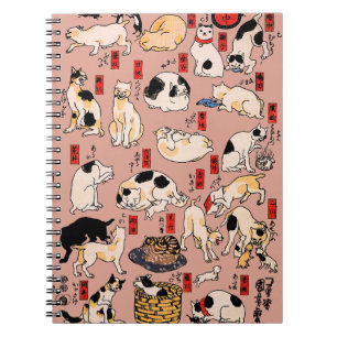 japanska katter Ukiyo-e Funny kattunge Anteckningsbok