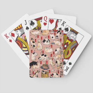 japanska katter Ukiyo-e Funny kattunge Casinokort