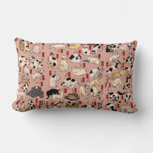 japanska katter Ukiyo-e Funny kattunge Lumbarkudde