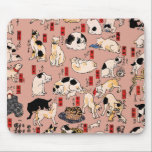 japanska katter Ukiyo-e Funny kattunge Musmatta<br><div class="desc">Den här bilden baseras på ukiyo-e Cats-utskriften från den japanska tryckkonstanten Utagawa Kuniyoshi (1797-1861). Den här antika ukiyo-e-utskriften har femtiofem katter som verkar göra alla sorters kattunge sak. Katter som föreslås som 53 Station i Tōkaidō,  1850</div>
