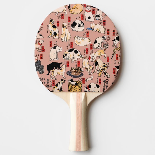 japanska katter Ukiyo-e Funny kattunge Pingisracket (Framsidan)
