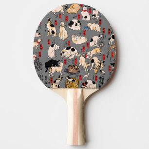 japanska katter Ukiyo-e Funny kattunge Pingisracket