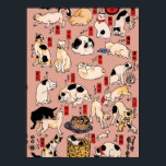 japanska katter Ukiyo-e Funny kattunge Poster<br><div class="desc">Den här bilden baseras på ukiyo-e Cats-utskriften från den japanska tryckkonstanten Utagawa Kuniyoshi (1797-1861). Den här antika ukiyo-e-utskriften har femtiofem katter som verkar göra alla sorters kattunge sak. Katter som föreslås som 53 Station i Tōkaidō,  1850</div>