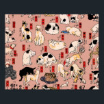 japanska katter Ukiyo-e Funny kattunge Poster<br><div class="desc">Den här bilden baseras på ukiyo-e Cats-utskriften från den japanska tryckkonstanten Utagawa Kuniyoshi (1797-1861). Den här antika ukiyo-e-utskriften har femtiofem katter som verkar göra alla sorters kattunge sak. Katter som föreslås som 53 Station i Tōkaidō,  1850</div>