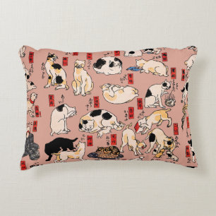 japanska katter Ukiyo-e Funny kattunge Prydnadskudde