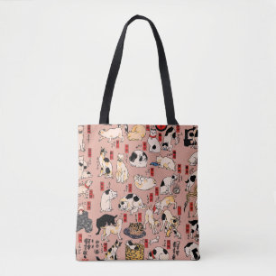 japanska katter Ukiyo-e Funny kattunge Tygkasse
