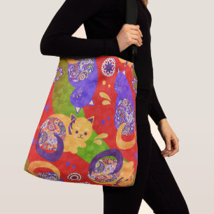 Japanska Kattunge Colorful Neko Axelväska