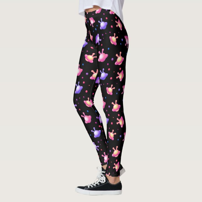 Japanska Kawaii Alien UFO Decora Kei Leggings (Vänster)