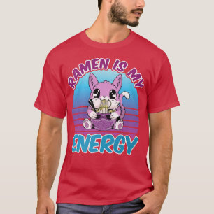 Japanska Kawaii Anime Cat Ramen Gamer Vaporwave Ae T Shirt