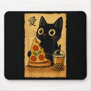 Japanska Kawaii Anime Cat Zza A Tea Cat Eating Zza Musmatta