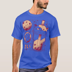 Japanska Kawaii Boba Tea Guinea Gris Donut Cookie T Shirt