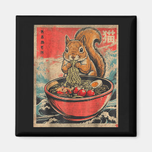 Japanska Kawaii Ekorre Äter Ramen Anime Gåvor  Magnet