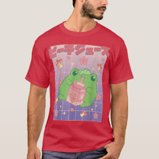 Japanska Kawaii Frog Strawberry Mjölk Japan Mushro T Shirt
