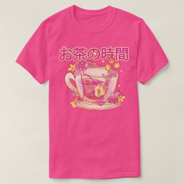 Japanska Kawaii Tea CupOtaku T Shirt (Design framsida)