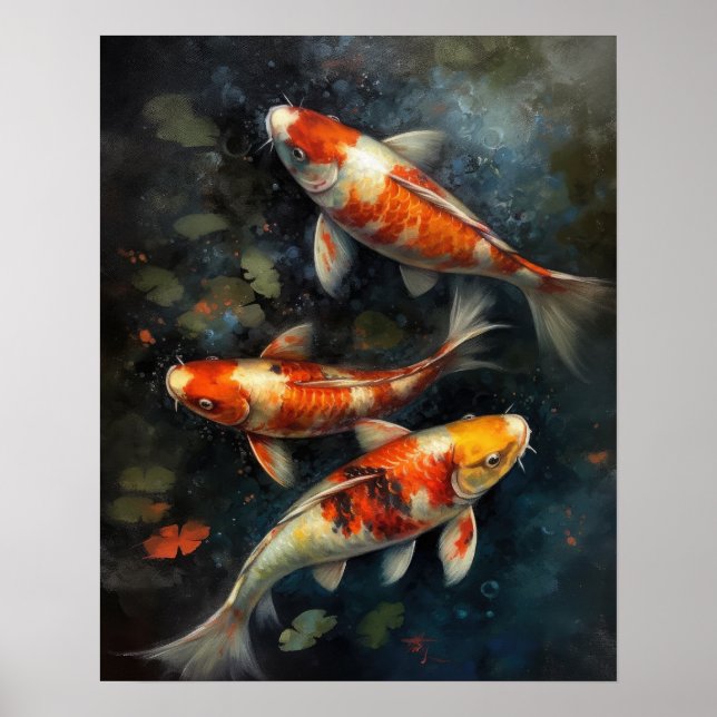 Japanska Ki Fish Pond Art Print Poster (Framsidan)