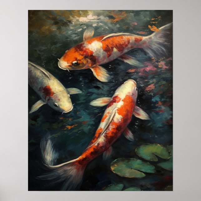 Japanska Ki Fish Pond Art Print Poster (Framsidan)
