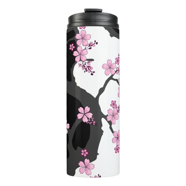 Japanska Kimono Black and White Rosa Sakura (Framsida)
