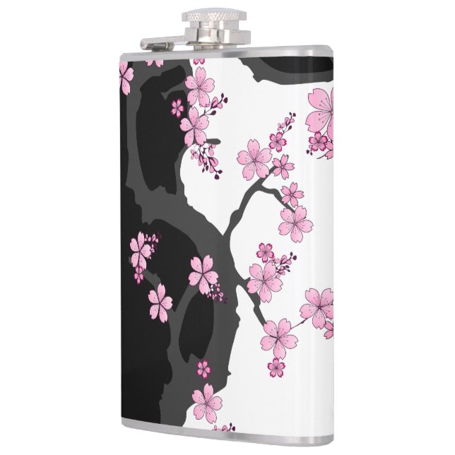 Japanska Kimono Black and White Rosa Sakura Fickplunta (Vänster)