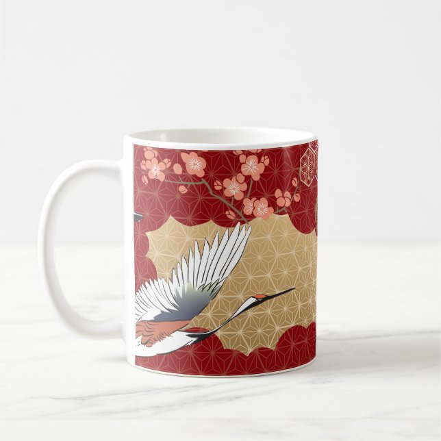Japanska Kimono Cherry-Blommar Kaffemugg (Vänster)