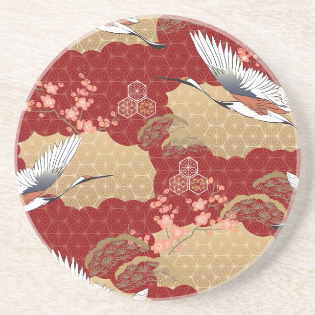 Japanska Kimono Cherry-Blommar Underlägg (Framsidan)