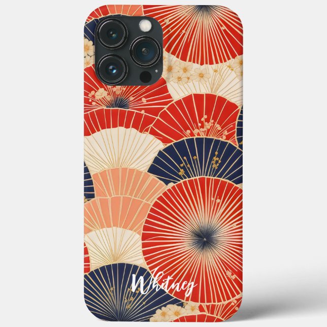 Japanska Kimono Mönster Umbrellas Namn (Baksida)
