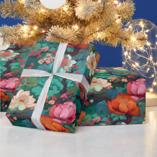 Japanska Kimono Sakura och peony Presentpapper