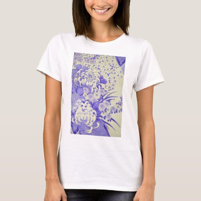 Japanska KIMONO Textile, Chrysanthemum T Shirt (Framsida)