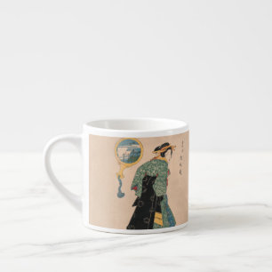 Japanska Kimono Woman: Ukiyo-e Woodblock Print Espressomugg