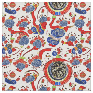 Japanska kinesiska Traditional Mönster Fabric Tyg