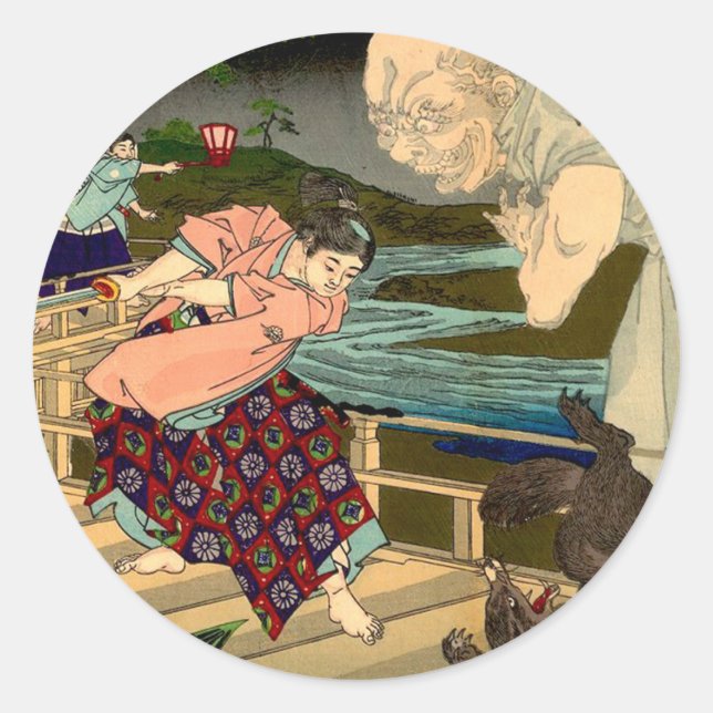 Japanska klistermärkear runt klistermärke (Framsida)