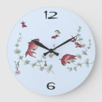 Japanska Koi Fine Art Clock