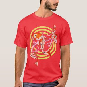 Japanska Koi Fish Cherry Blommar Sakura Nishikigoi T Shirt