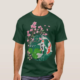 Japanska Koi Fish Cherry Blommar Tattoo Inspired V T Shirt