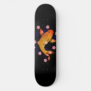 Japanska Koi Fish Cherry Blommars Skateboard Deck