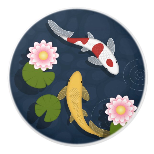 Japanska Koi Fish Pond Knopp (Framsidan)