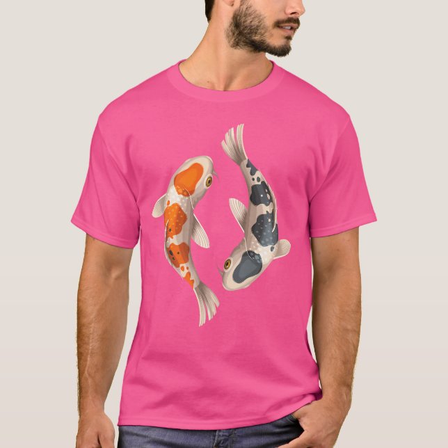 Japanska Koi Fish Yin Yang T Shirt (Framsida)