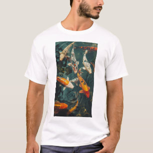 Japanska Koi Fishings simming uppströms T-shirt