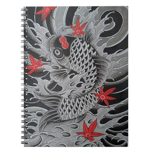 Japanska Koi-fiskar Anteckningsbok (Framsidan)