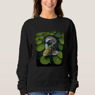 Japanska Koi fiskar Damm Näckrosblad Karpfiskar Fi T Shirt