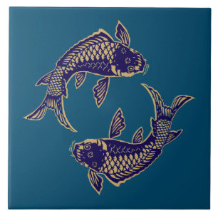 Japanska Koi-fiskar Kakelplatta