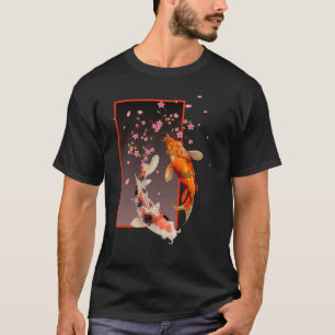 Japanska Koi-fiskar och blommor T Shirt
