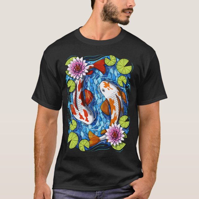 Japanska Koi-fiskar T Shirt (Framsida)
