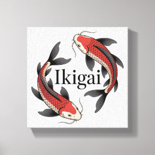 Japanska Koi Ikigai Symbol för mening och syfte Canvastryck