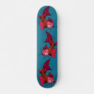 Japanska Koi Karper Fish Tattodesign Mini Skateboard Bräda 18,5 Cm