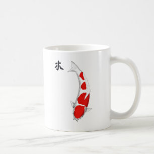 Japanska Koi Kohaku Feng Shui Wood Kaffemugg