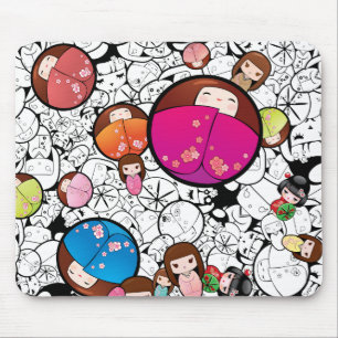 Japanska Kokeshi dockor - Mousepad Musmatta