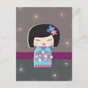 Japanska Kokeshi Doll-vykort Vykort
